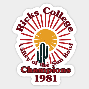 Ricks College Champions Napoleon Dynamite Sticker